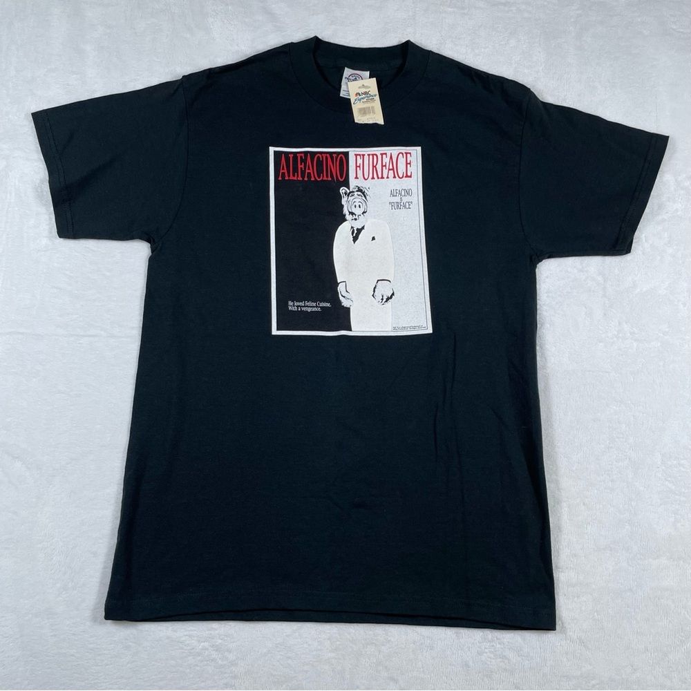 Vtg ALF Graphic T-Shirt Mens M Alfacino Furface Funny Al Pacino Scarface NEW!